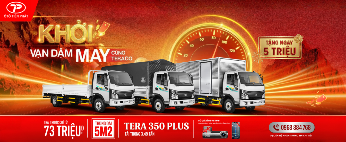 THÁNG 3 - XE TẢI THÙNG DÀI TERA 350 PLUS - TẶNG 5 TRIỆU TIỀN MẶT VÀ BỘ QUÀ TẶNG VIETMAP