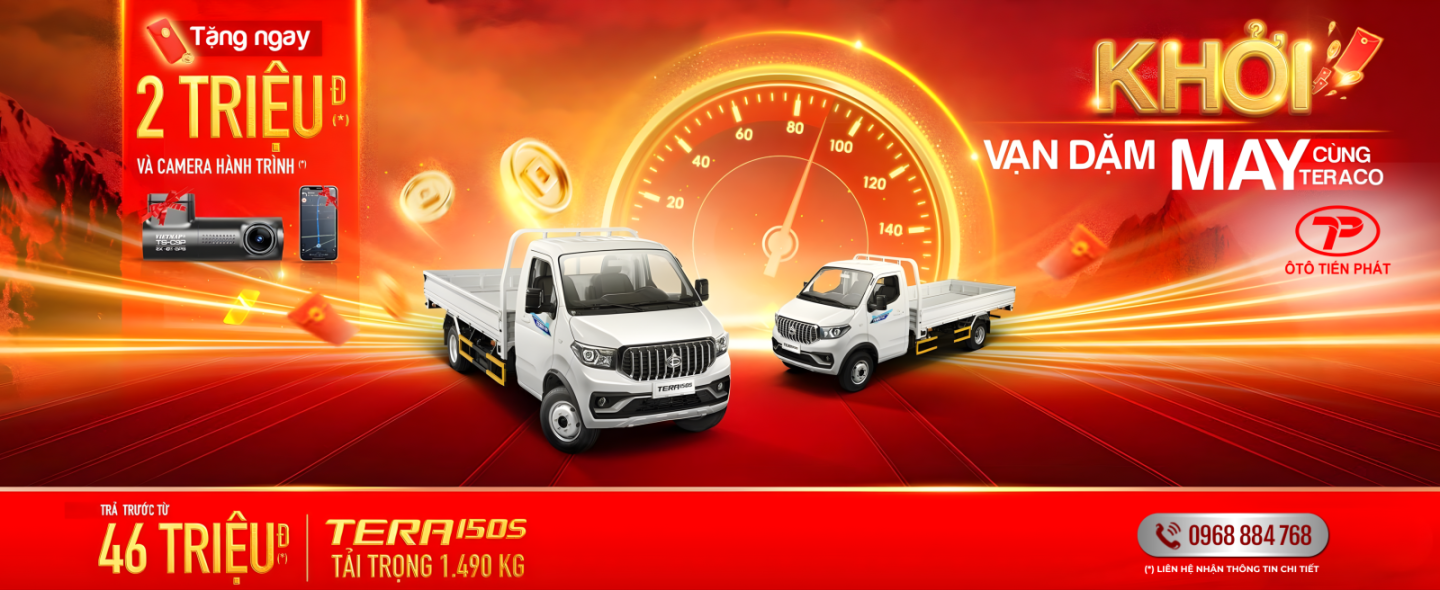 KHUYẾN MÃI THÁNG 4 - XE TẢI NHẸ MÁY XĂNG TERA 150S 