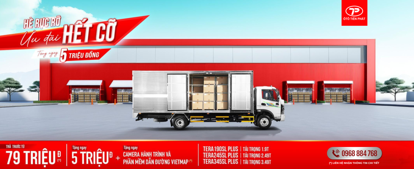 THÁNG 5 - XE TẢI THÙNG DÀI 6M3 - TẶNG 5 TRIỆU TIỀN MẶT VÀ BỘ QUÀ TẶNG VIETMAP