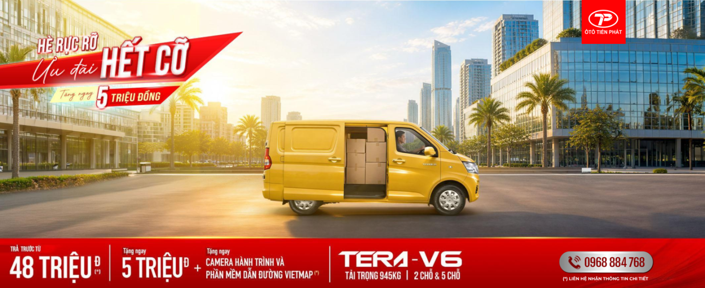 THÁNG 5 - XE TẢI VAN TERA V6 - TẶNG 5 TRIỆU ĐỒNG TIỀN MẶT 