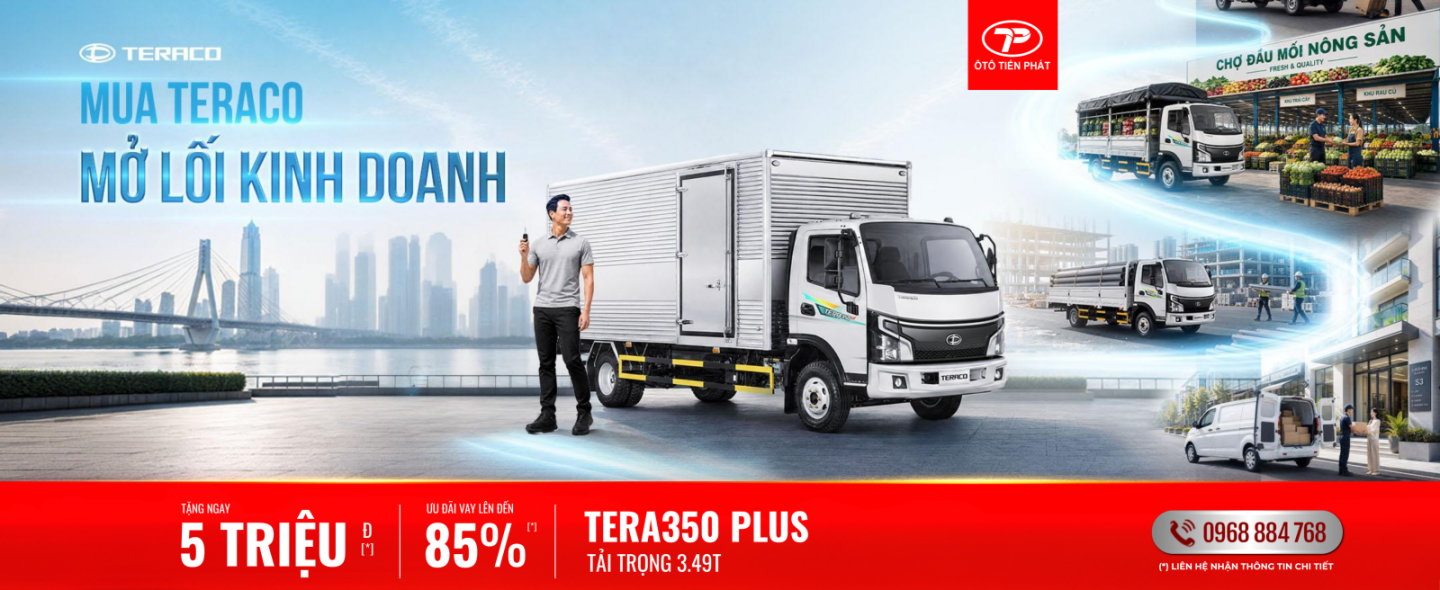 THÁNG 7 - XE TẢI THÙNG DÀI TERA 350 PLUS - TẶNG 7 TRIỆU TIỀN MẶT