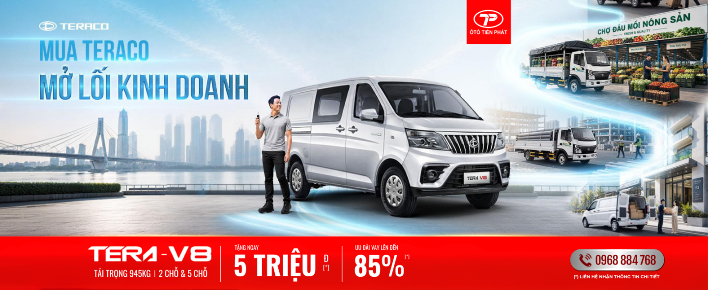 THÁNG 7- XE TẢI VAN TERA-V8 - TẶNG 5 TRIỆU ĐỒNG TIỀN MẶT