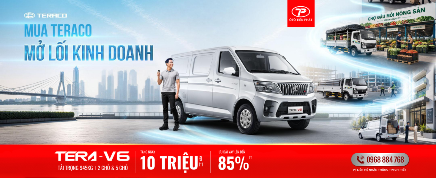 THÁNG 7 - XE TẢI VAN TERA V6 - TẶNG 10 TRIỆU ĐỒNG TIỀN MẶT 